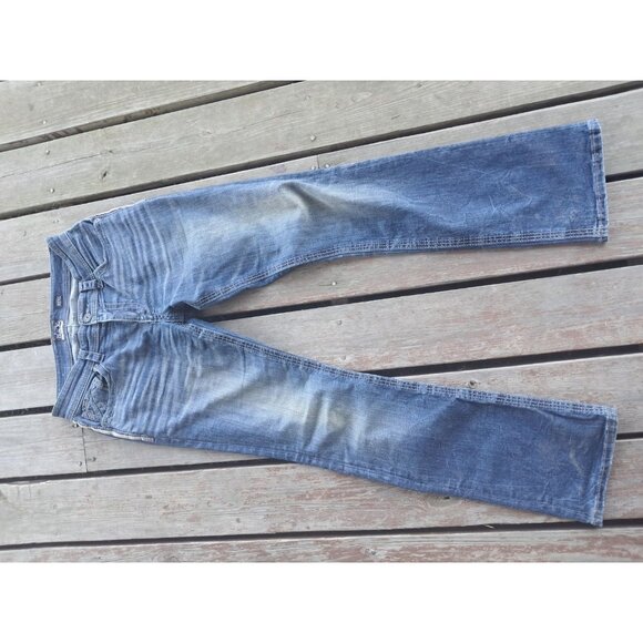 Buckle Black Fit No. 9 Bootleg Jeans Mens Size 33 Xl Distressed Stretch Denim - Picture 2 of 4